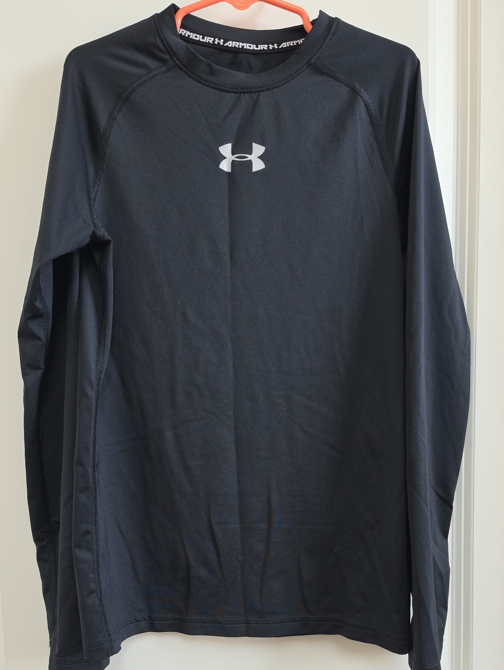 Under Armour Black Long Sleeve Performance Fitted with White Logo